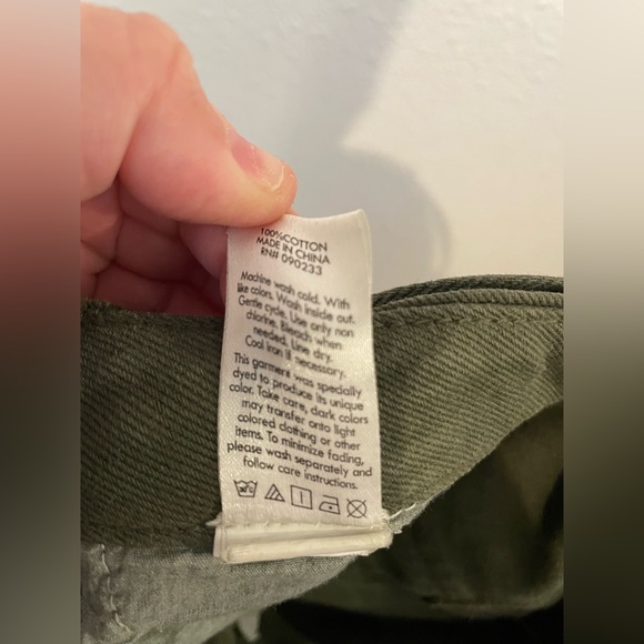 PACSUN Size 25 Womens Green 100% Cotton Zip Fly Pockets Belted Cargo Pants - Picture 8 of 8